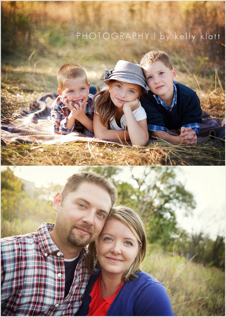 Top: Kelly Klatt's children Bottom: Kelly Klatt and her husband