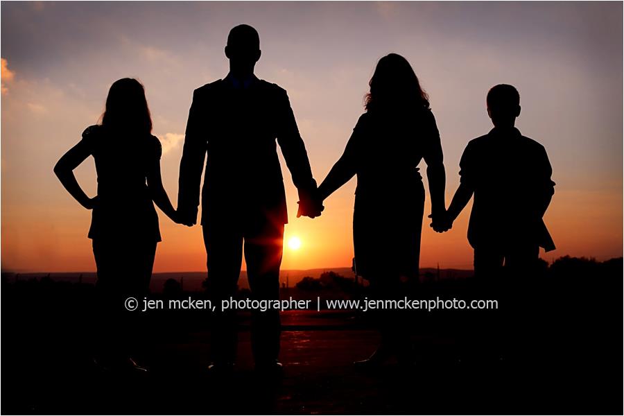 Silhouette family portrait by Jen McKen
