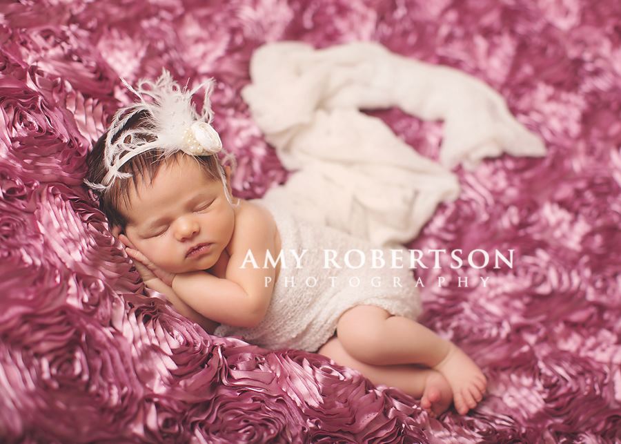 Portrait of newborn girl by Amy Robertson Photography