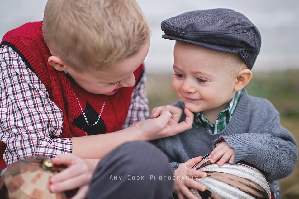 Portrait of brothers playing by Amy Cook Photography