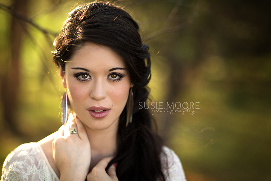 Portrait of Senior Girl Posing With Hand On Neck By Susie Moore Photography