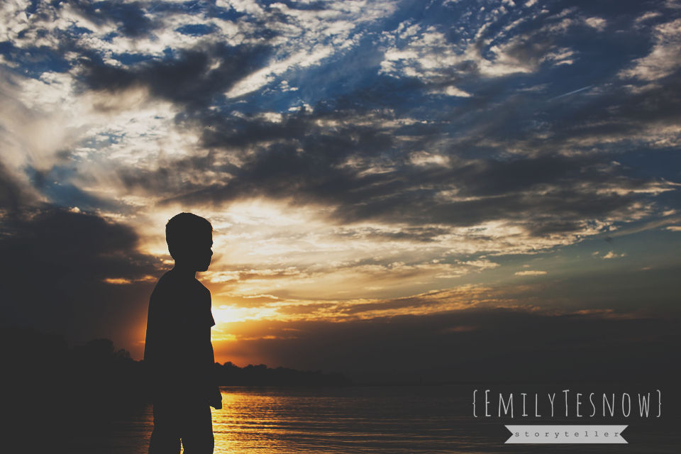 Silhouette Portrait of young boy by Emily Tesnow Photography
