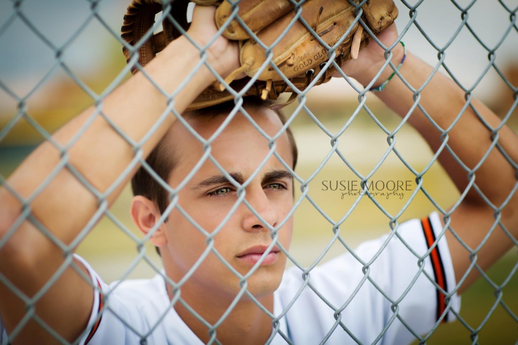Portrait of Senior Boy Baseball Player by Susie Moore Photography