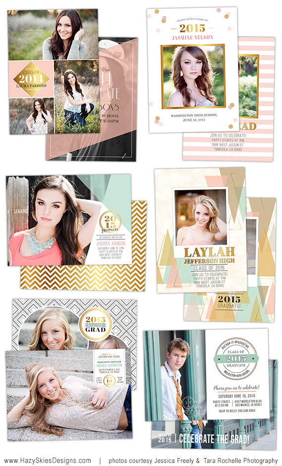 senior graduation card templates for photographers