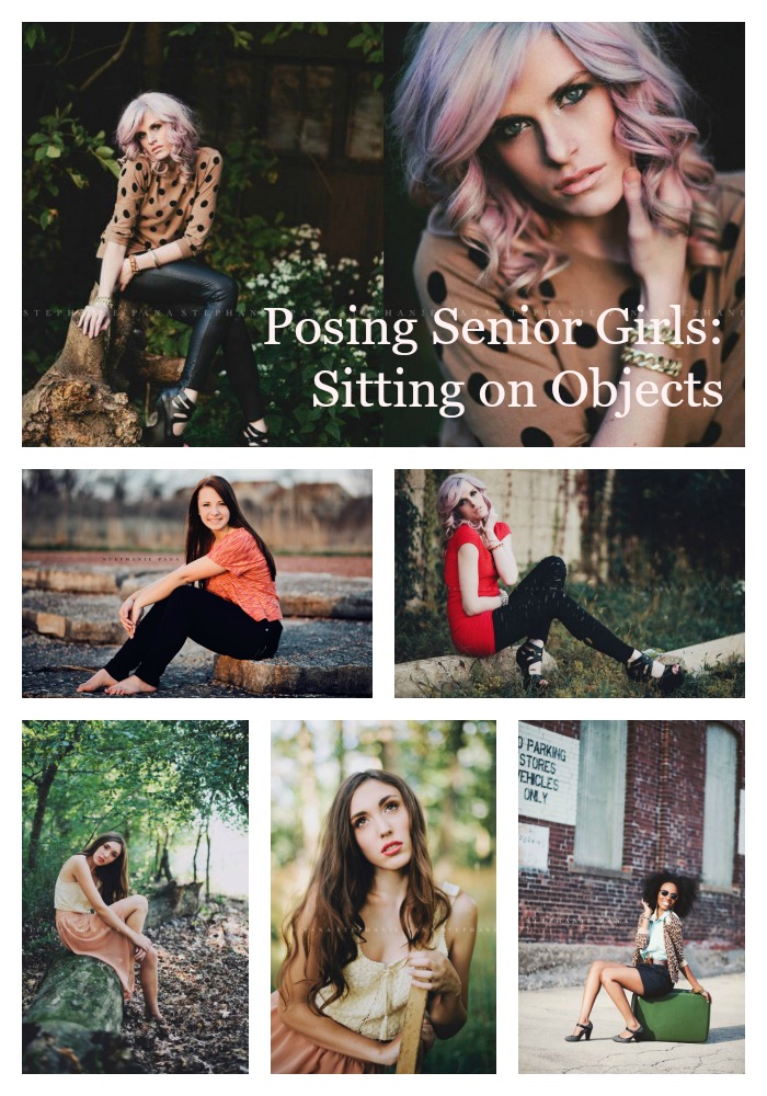 Posing Senior Girls Sitting on Objects