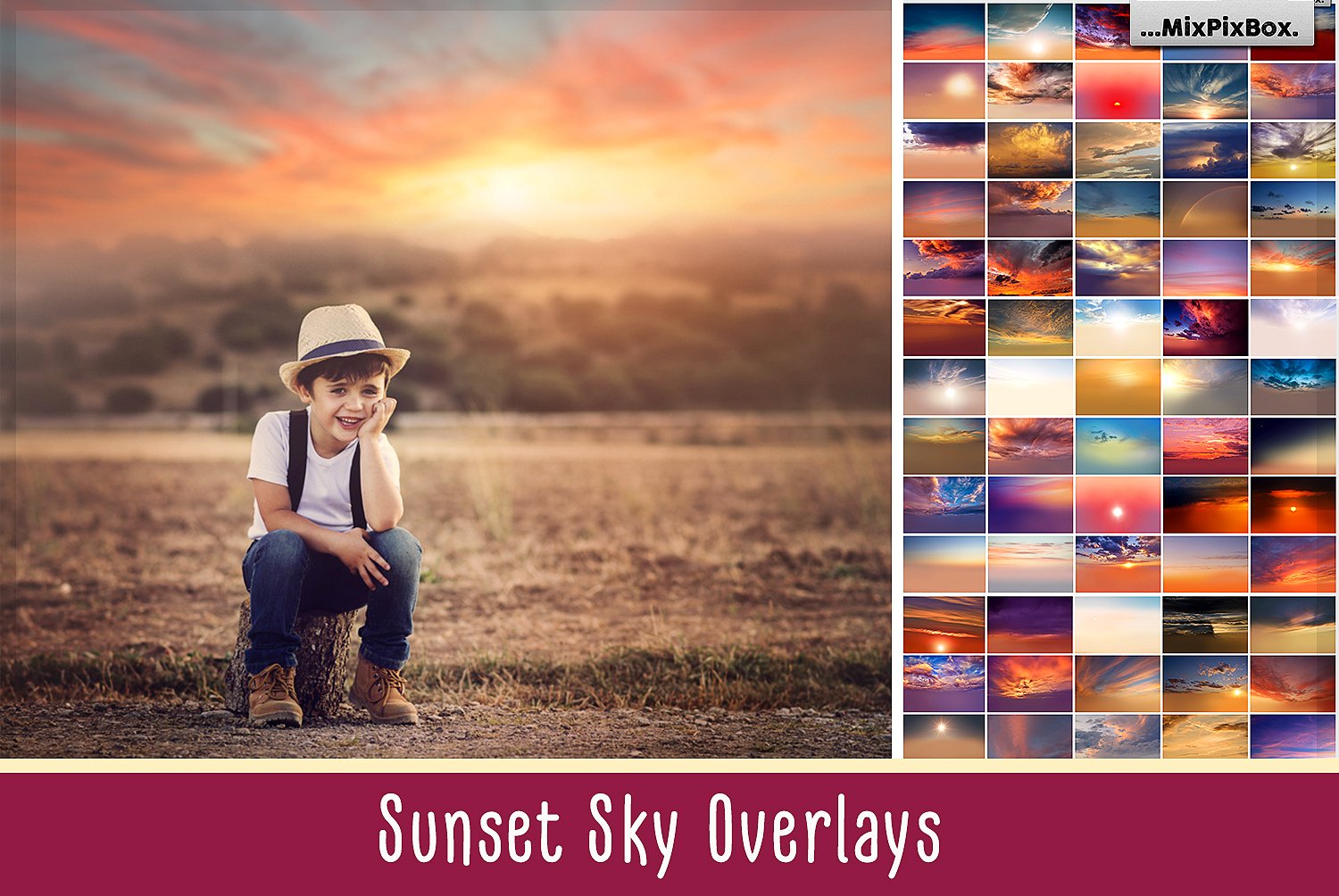 high resolution sunset overlays