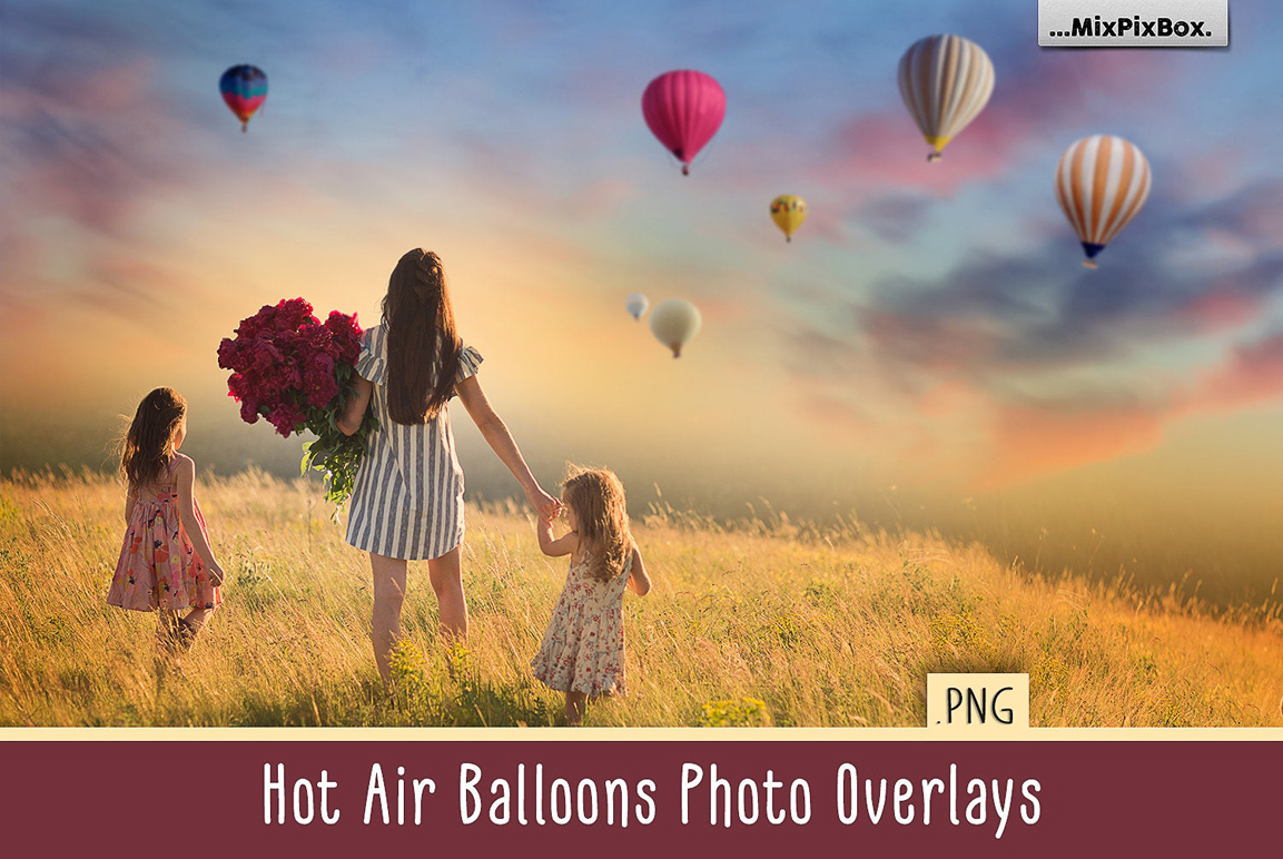 hot air balloon overlays