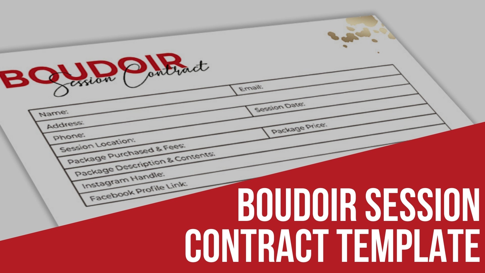 boudoir photography session contract template