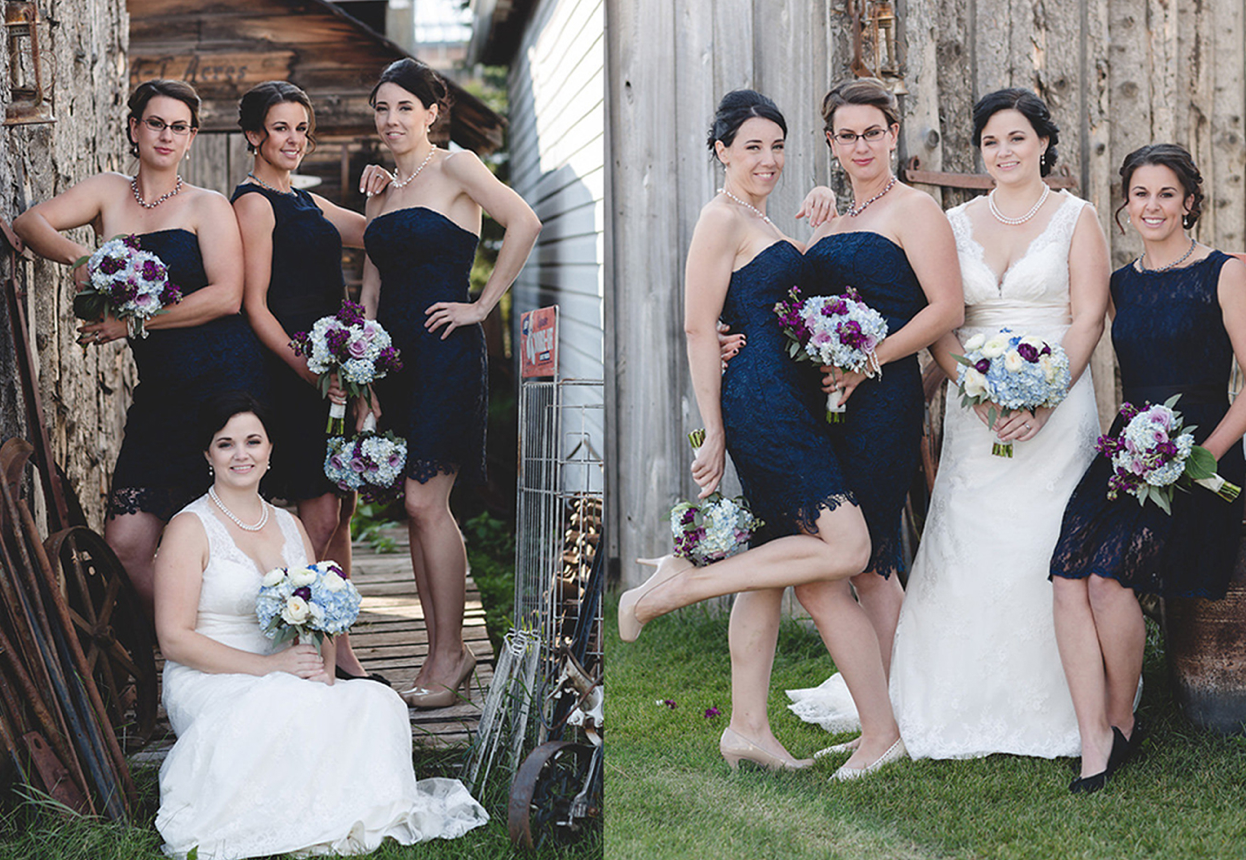 posing bridesmaids