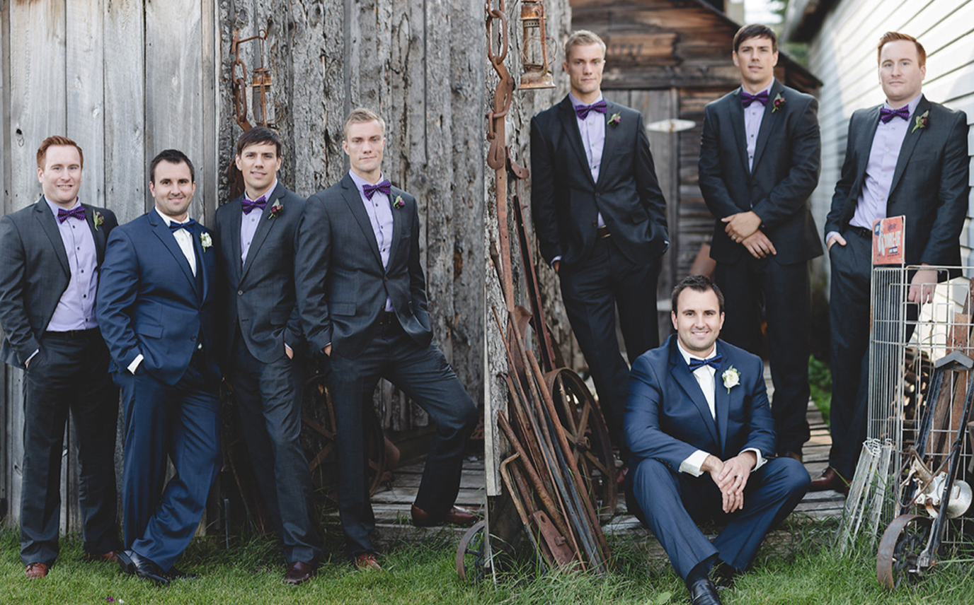 posing groomsmen