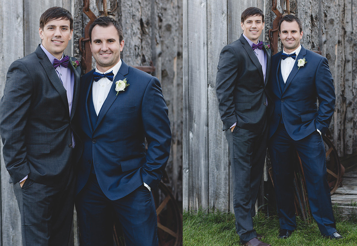 posing groomsmen and groom